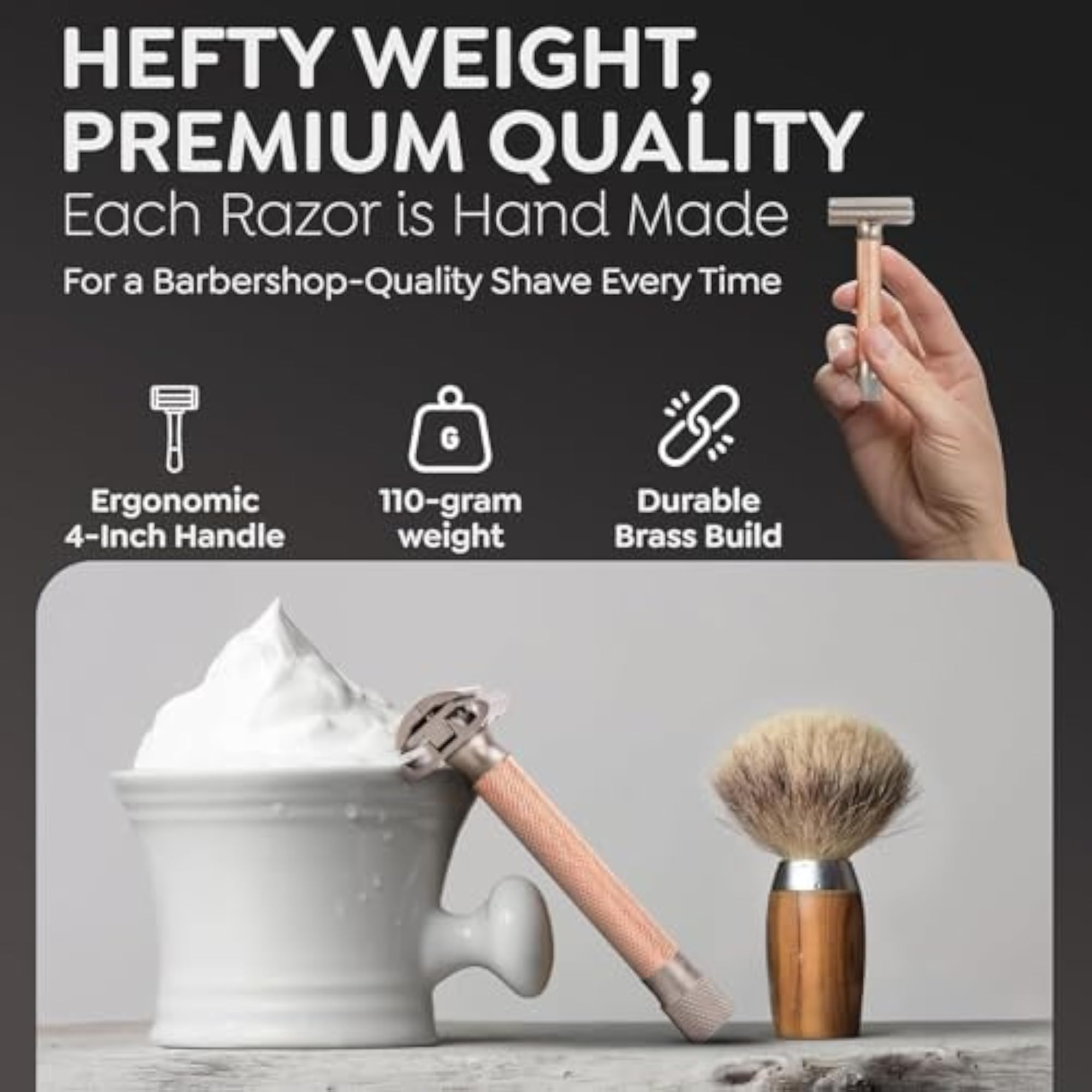 Adjustable Double Edge Razor with 5 Blades