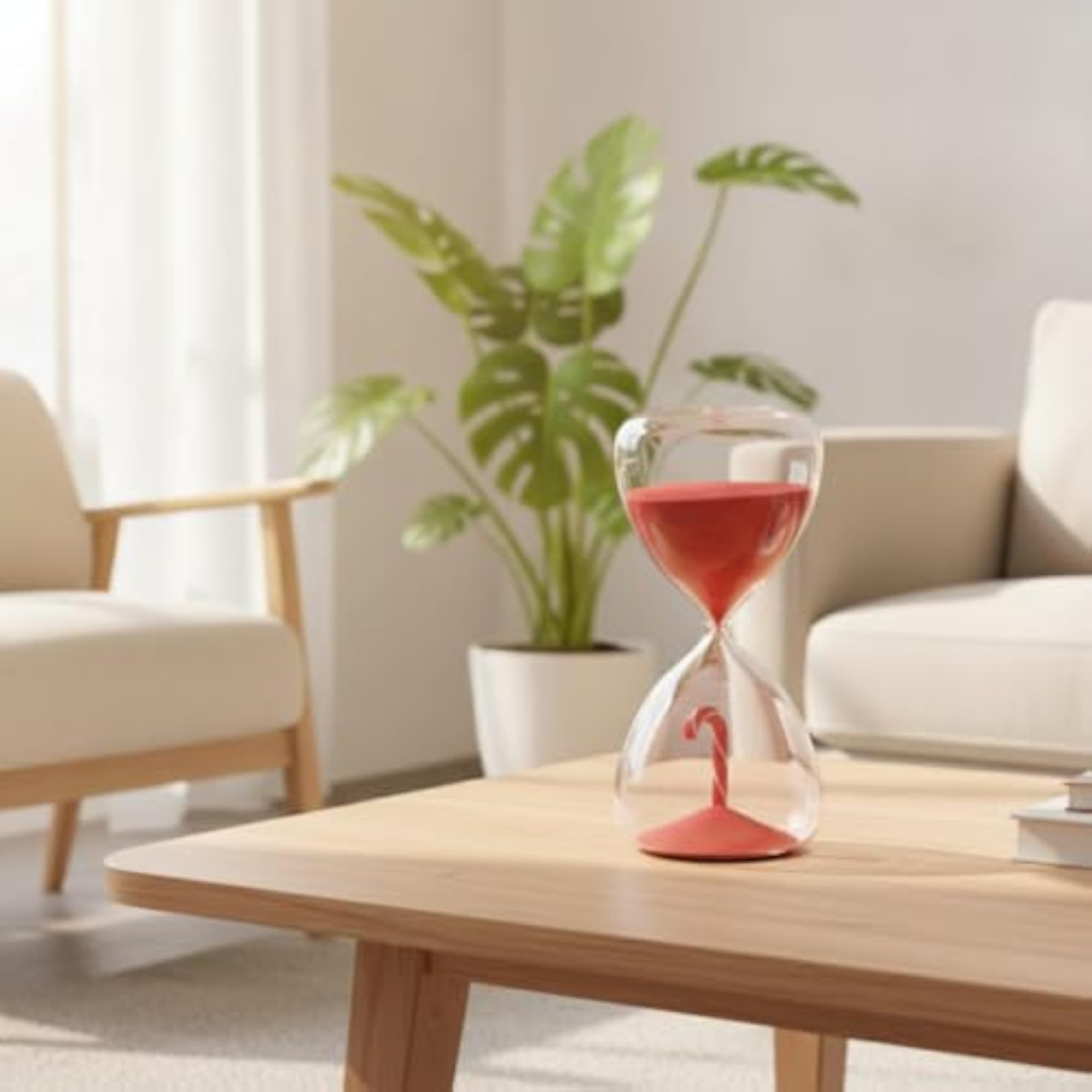15-Minute Glass Hourglass Timer, Decorative Sand Clock