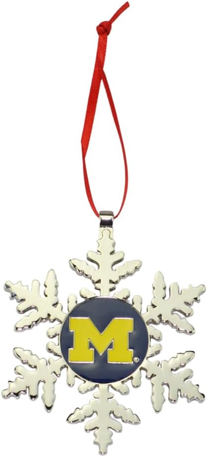 Michigan Wolverines Snowflake Christmas Ornament