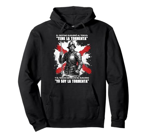 Third I am the Storm Burgundy Cross Spanish Army Pullover Hoodie