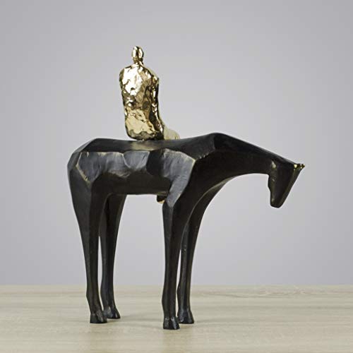 Statue cheval sculpture abstraite en résine décoration maison table