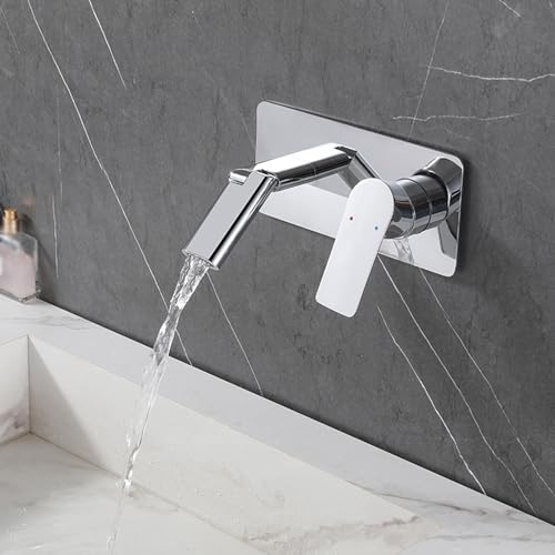Robinet cascade mural eau chaude et froide avec commande laiton à 2 trous - 5