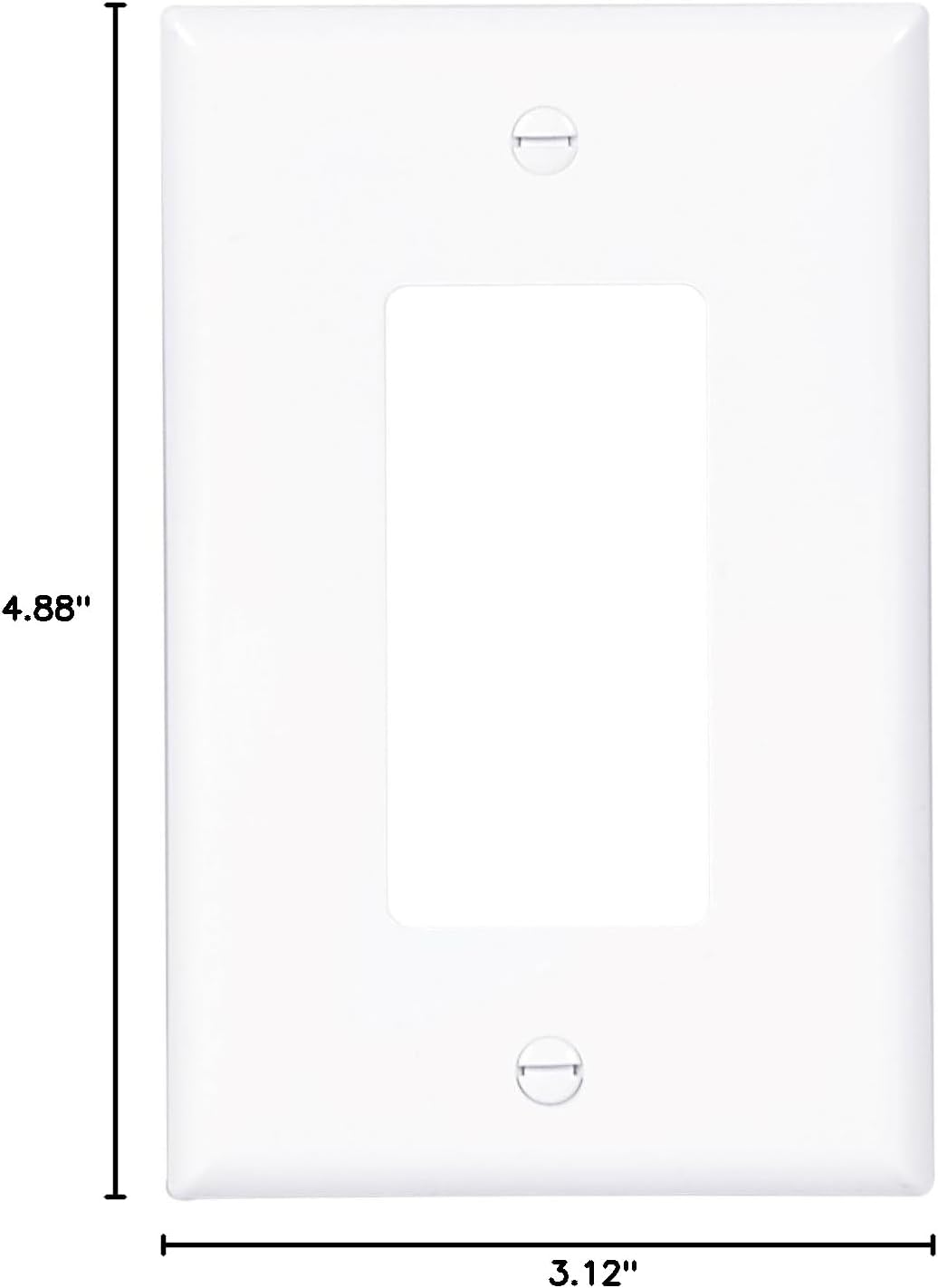 Eaton PJ26W-CP-L Polycarbonate 1-Gang Decorator GFCI Mid Size Wall Plate, White