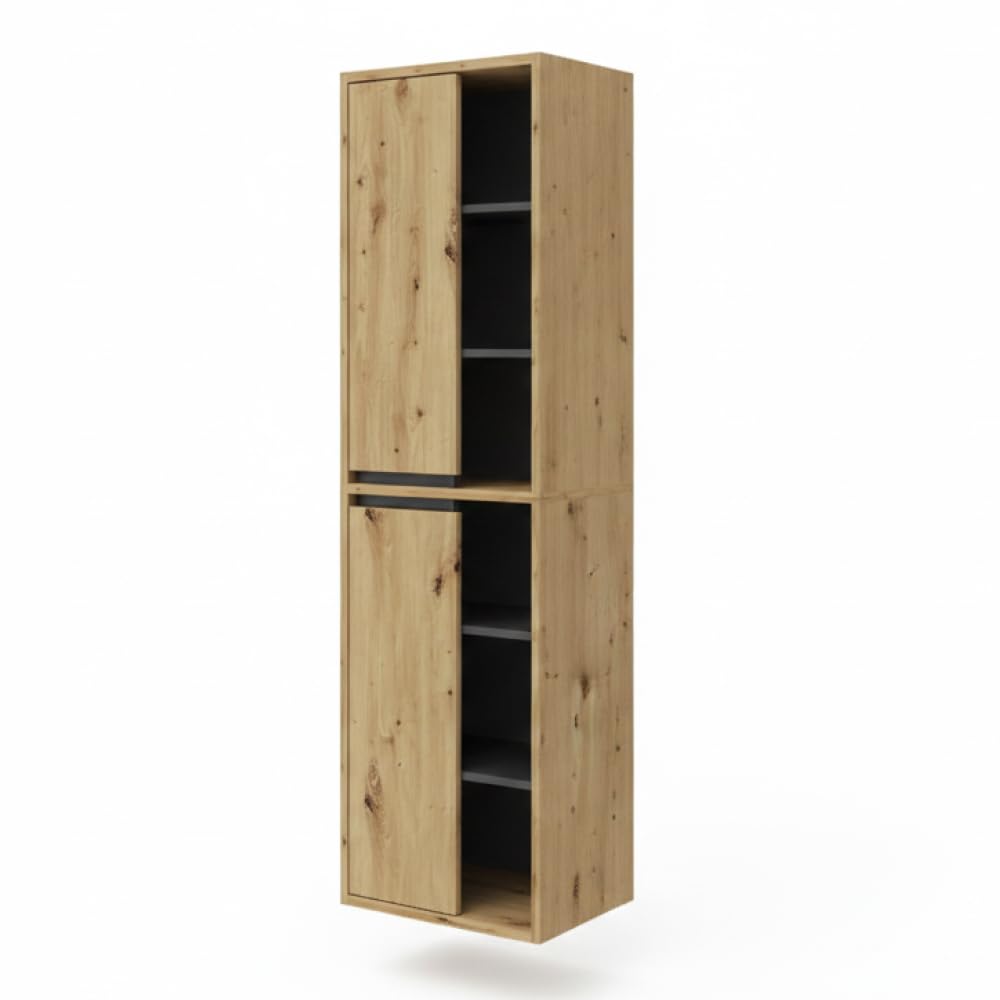 Vicco Badschrank Viola, Badezimmerhochschrank in Artisan-Eiche, 50 x 170 cm