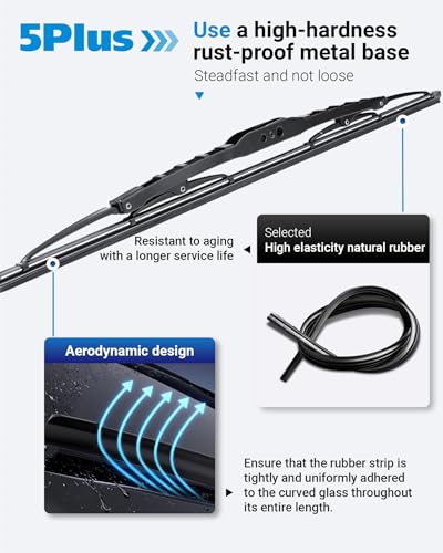 Image of 18 inch+18 inch Windshield Wiper Blades Replacement for Ford Ranger 1995-2011,Chevy HHR 2006-2011 Original Factory Quality Fit for U /J HOOK Front Wipers Arm(Pack of 2)