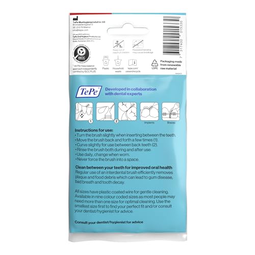 TePe Cepillo interdental tamaño 2 0,5 mm (paquete de 8 unidades)