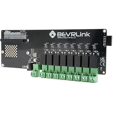 BEVRLink 8 Channel Relay HAT for Raspberry Pi 5-12V - Also Works with Raspberry Pi 4B, and Raspberry Pi 3 (Only Relay Module is Included - Raspberry Pi and Accessories are NOT Included) Cover