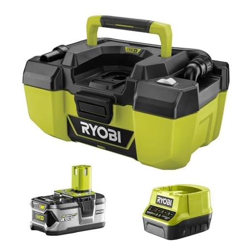 RYOBI 18-Volt ONE + Lithium-Ion Cordless 3 Gal. Project Wet/Dry Vacuum with Acessory Storage, 4.0 Ah Battery and Charger