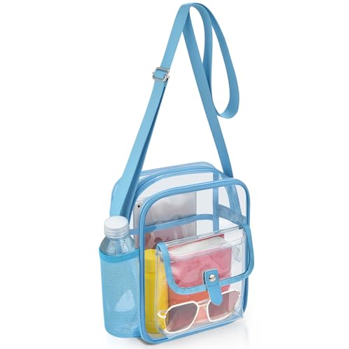 Image of SPODEARS Clear Crossbody Bag for Stadium, Concert, Festival & More - Adjustable Shoulder Strap & Bottle Holder
