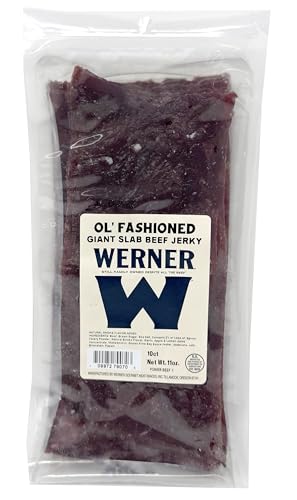 Werner Beef Jerky Slab 10 Count – Giant Jerky Slab, Jerky Sheets Thinly Sliced Beef Jerky Bulk Pack (Ol' Fashioned)