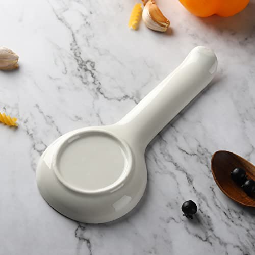 Ceramic Spoon Rest Porcelain Cooking Spoon Holder Organizer Heat-Resistant Utensil Rest Keeper For Stove Top, Kitchen Counter, Countertop,Dinner Table (Blue) #TOP4