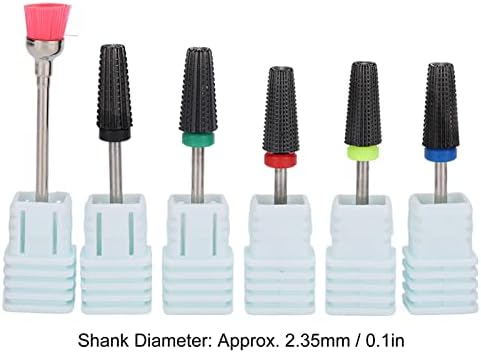 Electric Nail Burr Bits Set, Tungsten Steel Nail Drill Attachment, Gel Polish Removal Dust Brush Nail Polish Grinding Head Kit, For Pedicure Manicure(black)