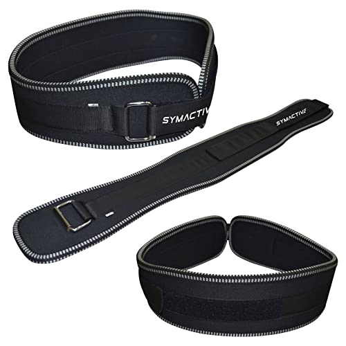 Amazon Brand – Symactive Regular Weightlifting Gym Belt, Black, Large