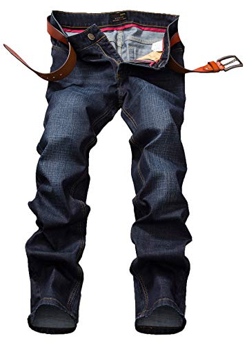 FASHINTY Men's Casual Style Straight Fit Jeans 001-3 32