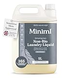 Miniml Eco Laundry Liquid Washing Detergent 5L Refill - Natural Non Bio Fresh Linen Scented Clothes and Fabric Softener for Machine or Delicate Hand Cleaning - 100% Vegan & Cruelty Free (165 Washes)