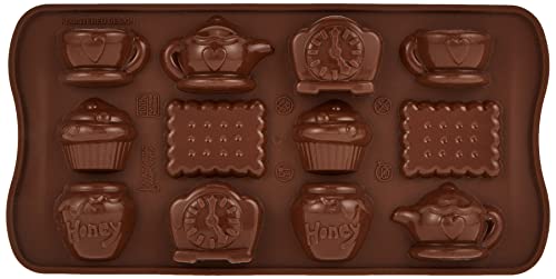 silikomart | SCG17 Silikonform für Pralinen TEATIME, Antihaft, 12 Pralinen, Teestube Thema, 1er Pack Form für Süßigkeiten, Easy Choc, 43… – Ansicht 3