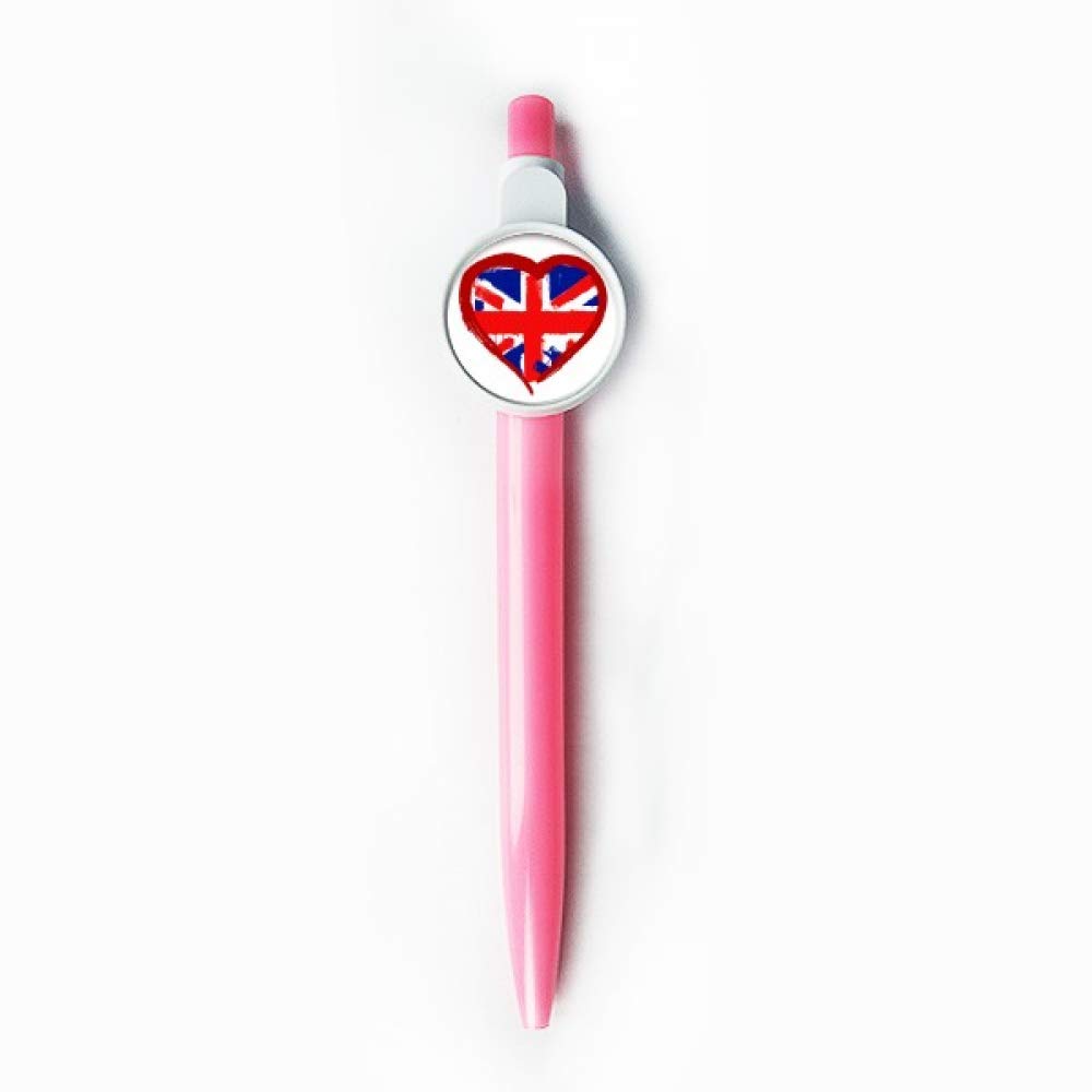 Stylo à bille rétractable bleu Angleterre avec motif cœur et monuments UK