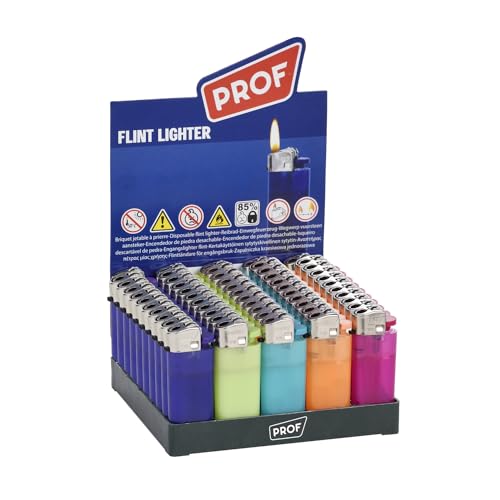 Accendini Prof a pietrina Mini Traslucido c.r. [ Espositore da 50PZ ] cod. 40009533