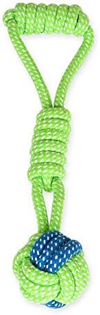Sunglow Knotted Woven Pet Dog Toy，Eco-Friendly Cotton Rope Toys, Bite-Resistant Rope Knot Dog Toy，Medium/Small Dogs Toy，Not Suitable for Dogs with Strong Aggressive Chewing