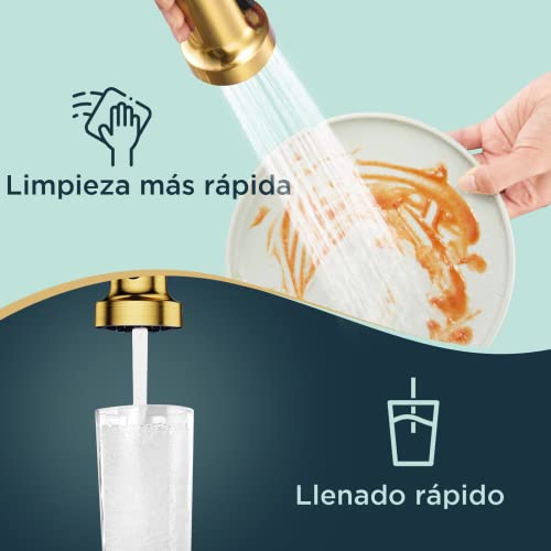 Miniatura 4 de Forious Grifo Cocina, Grifo Cocina Extraible Grifo De Cocina Fregadero De Resorte Con 2 Modos Giratorio A 360 , Torneira Cozinha Monomando, Oro Cepillado