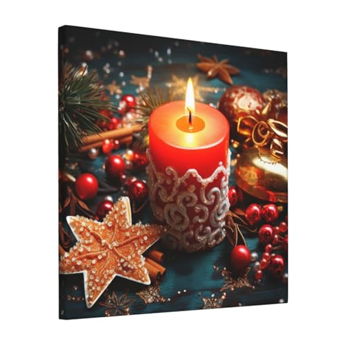 Bougie de Noël poster toile pour réchauffer l'ambiance du salon
