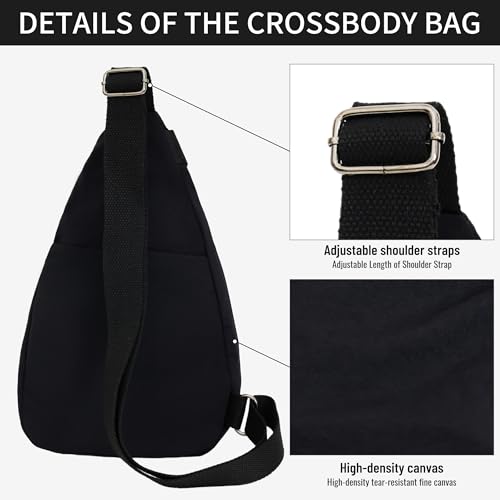 Men'S And Women'S Universal Crossbody Bag, Made Of Nylon, Casual Crossbody Bag, Suitable For Camping And Traveling (black)4