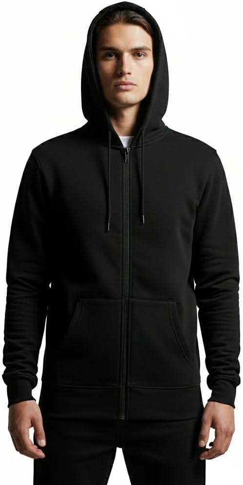 Classic Zip-Up Hoodie, Full Length Zipper, Front Pockets