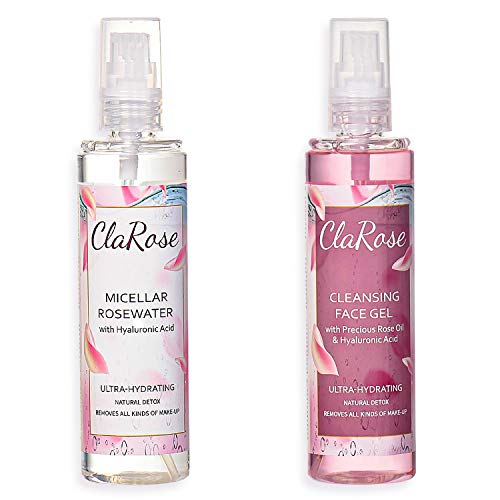 Eau micellaire et gel nettoyant ClaRose à l'acide hyaluronique pour le visage