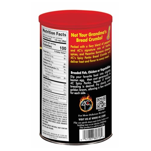 image for 4C Premium Spicy Bread Crumbs, Spicy Panko Plain 1 Pack, Flavorful Cri