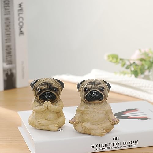 Pack 2 Figuras Decorativas Yoga Pug Brown miniatura 4