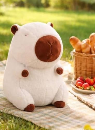 Image of White Capybara Soft Toy 25cm Cute Plushie | Kawaii Capybara Stuffed Animal Plush Doll | Aesthetic Room Decor & Cuddle Companion | Fluffy Toy Gift for Kids, Girls, Boys & Adults