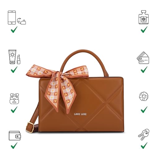 Image of Lavie Luxe Women's Quaro Horizontal Satchel Handbag for Women | Satchel Bag for Work | Ladies purse | Stylish Shoulder Bag | Gift For Women
