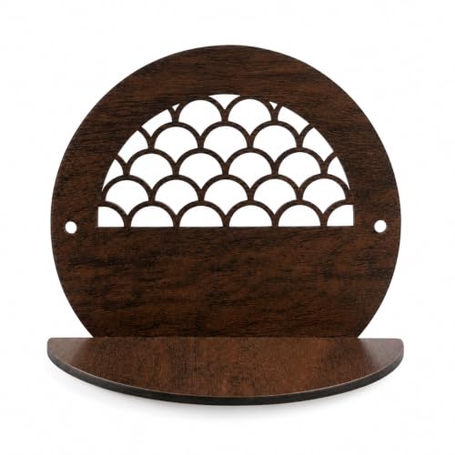 Round MDF Wall Mounted Floating Shelf, Decorative Laser Cut Displ...
