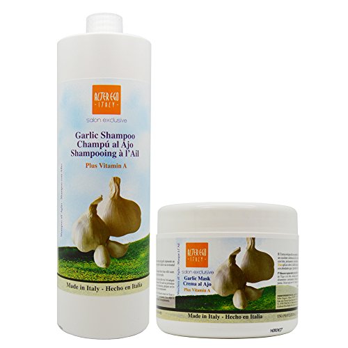 Ever Ego Garlic Hot Oil Treatment with Garlic 500 ml & Alter Ego Garlic Shampoo 1000 ml