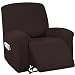 Turquoize Recliner Chair Slipcovers 1-Pieces Furniture Cover for Recliner Chair Cover Jacquard Spandex Chair Cover with Remote Pocket Fit Most Recliner Chair Furniture Slipcovers (Recliner, Brown)