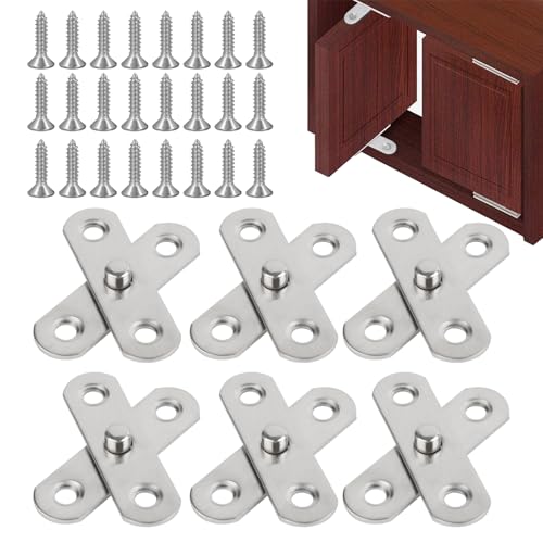 ZTMAKYLH 6 Unidades Bisagras de Pivote de Acero Inoxidable, Bisagra Giratoria de 360 Grados, Ocultas para Puertas, Ventanas y Armarios