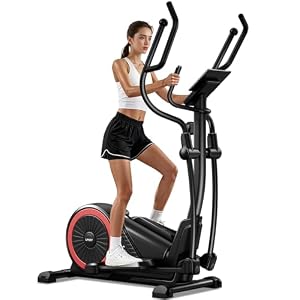UMAY Crosstrainer für Zuhause mit 16 Widerstandsstufen, Herzfrequenzgriffen, 40 cm Schrittlänge,leiser magnetischer Ellipsentrainer mit LCD-Display, bis 180 kg belastbar
