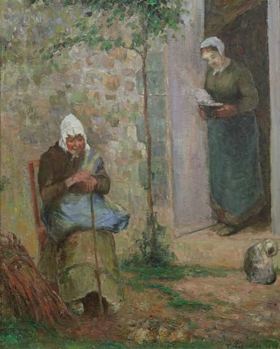 Tableau Pissarro Charité toile murale salon pour habiller un mur vide 60x90