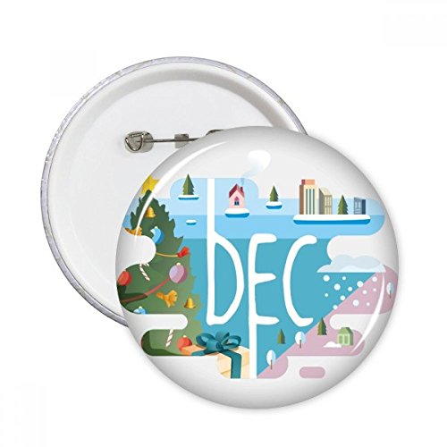 Cadeaux Décembre pins badge rond avec illustrations festives lot de 5 pour vos proches