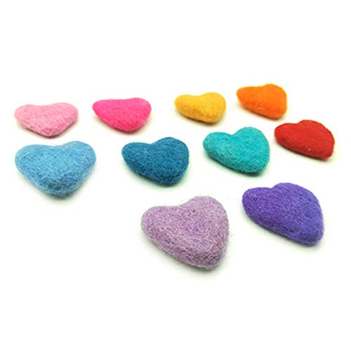 Egurs 10 Stück Handgefertigte Filzherzen DIY Filz Dekoration Geschenke,3CM