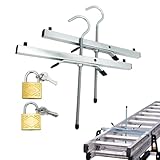 Abrazaderas para escalera de techo – Mango de mordaza resistente, soporte universal de sujeción para escalera, sistema de sujeción antideslizante seguro, kit de fijación de metal fuerte | Uso de