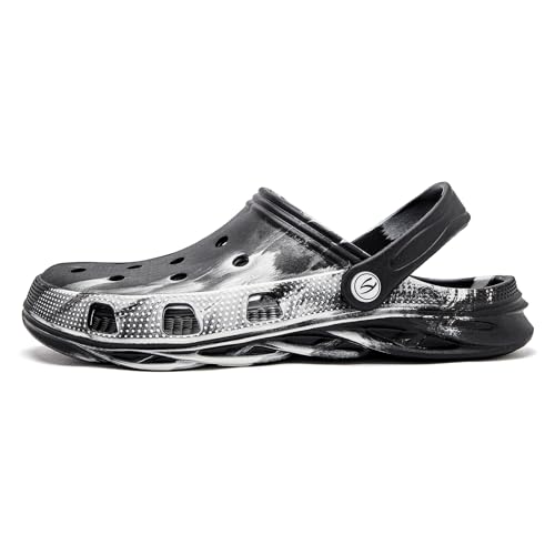 HOBIBEAR Unisex Garden Clog – Black and White — view 3