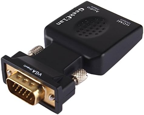 GeekClan VGA To HDMI Output With Audio USB Power 1080P HD TV AV HDTV Video Converter Adapter PC/Laptop To HDMI TV/Projector - Black
