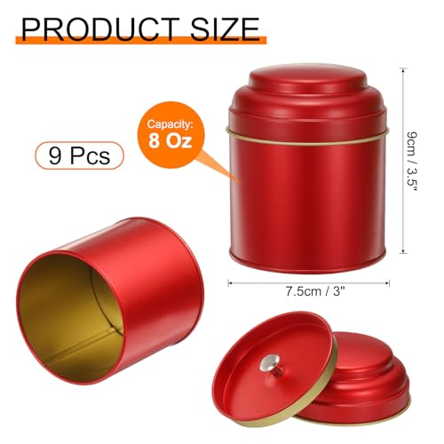 Boîtes de cuisine hermétiques pour protéger le thé de l'humidité, 9 grands bocaux rouges - 3
