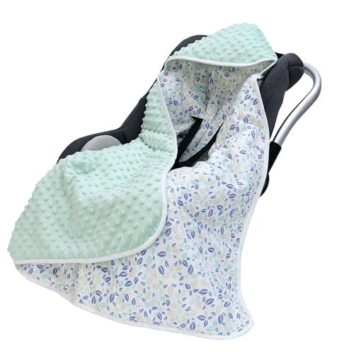 Miracle Baby Couverture Enveloppante Bébé 90 x 90 cm, Multifonction Couverture d'emmaillotage pour Siège Auto Poussette Nid d'ange Bebe Cosy Landaus, Matelassé...