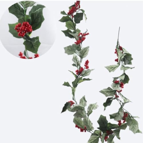 Azevinho Galho artificial Comprido 150 cm, Enfeite de Pendurar para Natal