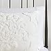 Madison Park Tufted Chenille Cotton Comforter, All Season Bedding Set, Matching Shams, Viola, Damask Off White Full/Queen(90