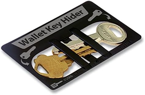 Durable Black Plastic Credit Card Sized Wallet Secret Spare Key Hider Container