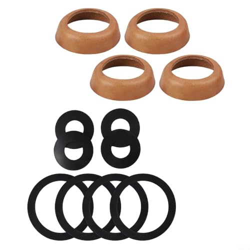 Zilimontt Kit de repuesto de manguito y sello de cuero para la mayoría de bombas de agua manuales modelo 75, 4 sellos de pistón de cuero y 8 anillos de sellado de goma en 2 tamaños, jardín