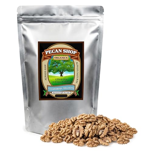 Pecan Shop Organic California Walnuts for Snacking, Family Orchard Grown, Sprouted, Lightly Sea Salted - (4 LB)